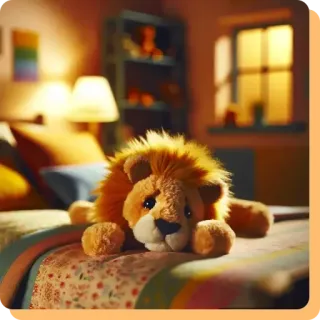 💓 dd44c2f5 león, peluche, dormitorio, juguete, felpa, interior, acogedor, noche telegram sticker