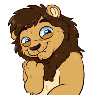 😸 d7accf3e leone, cartone animato, animale, peloso telegram sticker