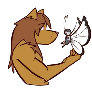 🐝 1465d688 furry, antro, antropomórfico, animal, mariposa, dibujos animados, pegatina, amistad telegram sticker