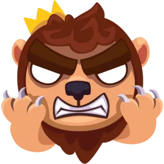 😡 01fba6ab cartoon, animal, angry, king, bear, creature telegram sticker