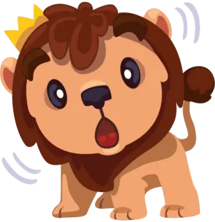 😳 2b219de0 lion, cute, king, animal, cartoon, crown telegram sticker