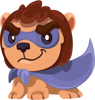 🎭 bf125722 cartoon, animal, superhero, mask, cape, cute telegram sticker