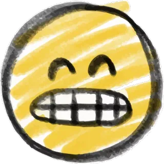 😬 e371b2c5 อีโมจิ, ยิ้ม, มีความสุข, การ์ตูน, ตลก, ฟัน, สีเหลือง telegram sticker