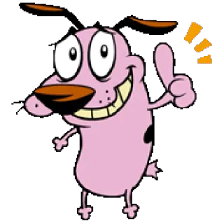 👍 62007eaa Courage Courage the Cowardly Dog Cartoon, Hund, Figur, Courage der feige Hund, Verängstigt, Lustig telegram sticker