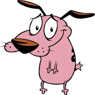 😃 7996238b Courage the Cowardly Dog Cartoon, Hund, Mut, Feige, Cartoon Network, Animiert, Rosa telegram sticker