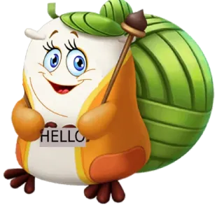 😊 2aa79a42 HELLO Cartoon, Niedlich, Garn, Hallo, Freundlich whatsapp sticker