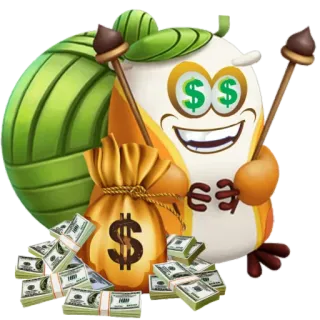 🤑 6bdaac25 Geld, Bargeld, Reichtum, Dollar, reich, Eule, Cartoon whatsapp sticker