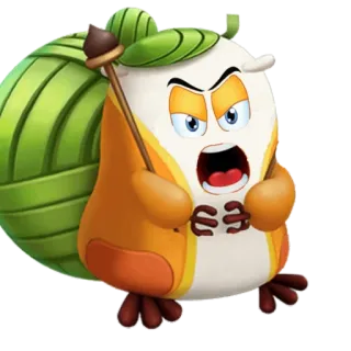 🥵 9ee552d5 wütend, Cartoon, Figur, grün, orange whatsapp sticker