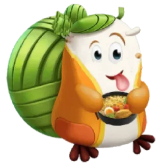 🤤 d80b7cb1 Cartoon, Tier, Niedlich, Essen, Figur whatsapp sticker