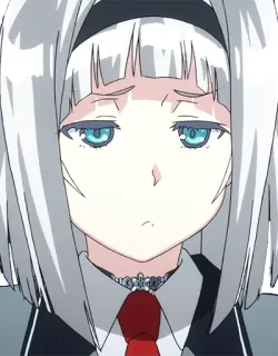 😐 0b4903c4 Anime, Chica, Linda, Pelo Plateado, Ojos Azules whatsapp sticker