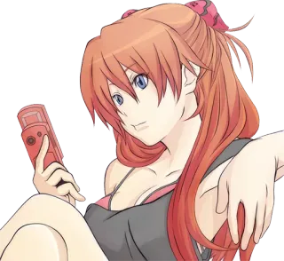 📱 464348ea chica anime, pelo rojo, linda, manga, dibujo animado, femenina, arte digital whatsapp sticker