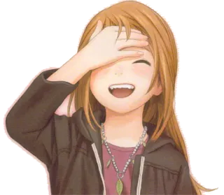 😆 7aff0ede Anime, Chica, Dibujo animado, Feliz, Sonrisa, Alegre, Kawaii whatsapp sticker