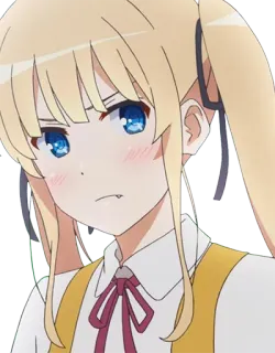 😠 cc6a0390 anime, pelo rubio, coletas, chica, dibujos animados, enojado whatsapp sticker