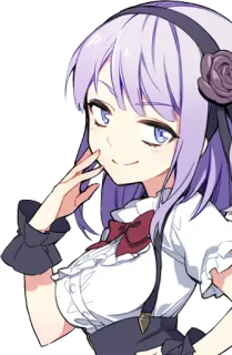 💅 cccd90fc Anime, Chica, Pelo morado, Dibujo animado, Ilustración, linda whatsapp sticker