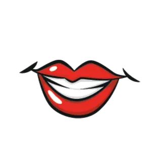 😃 fa49661a 입술, 입, 미소, 빨간색, 만화, 이 telegram sticker