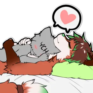 🤗 689b5785 YCH Фурри, Животное, Любовь, Милый, Пара, Нежность, Дружба telegram sticker