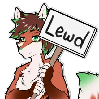 🔞 748c708f Lewd антропоморфный, лиса, знак, пошлый, фурри telegram sticker