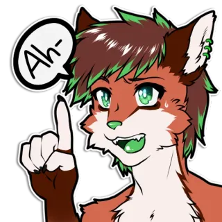 ☝️ 82a66717 Ah- Фурри, Антро, Лиса, Мультфильм, Иллюстрация, Милый telegram sticker