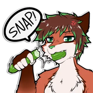 😡 8db05817 SNAP! Фурри, Лиса, Огурец, Снимок, Животное, Антропоморфный telegram sticker