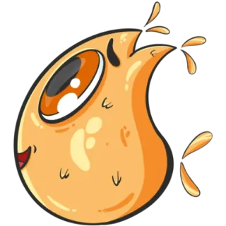 😻 95046531 Мультик, Стикер, Персонаж, Оранжевый, Слеза, Глаза, Рот, Милый telegram sticker
