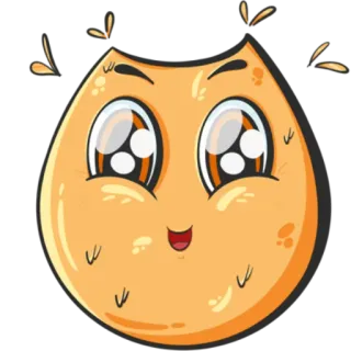 😍 b0307499 милый, мультфильм, персонаж, оранжевый, талисман telegram sticker