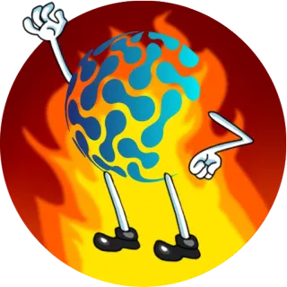 🔥 4012c6d1 卡通, 火, 火焰, 吉祥物, 球, 角色 telegram sticker