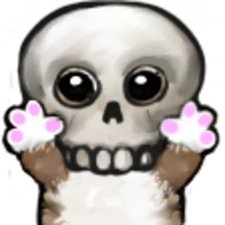 🤗 ed6c3da4 해골, 귀여운, 고양이, 동물, 털, 뼈, 해골 telegram sticker