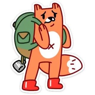 ✈ 33e94a28 fox, backpack, animal, cartoon, cute, travel, hiking telegram sticker