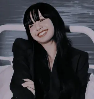 🌥 ecf77ed1 woman, portrait, smile, black hair, blazer, indoors whatsapp sticker