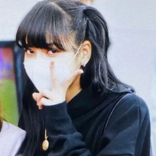 ✌️ 90e784aa orang, jari tengah, gestur, wanita, masker telegram sticker