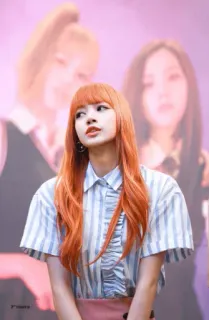 🥕 cf2b6f7d Lisa kpop, Blackpink, 歌手, 女性, オレンジ色の髪, アイドル telegram sticker