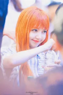 🥕 dc9a6994 Lisa 女性, オレンジ髪, Kポップ, アイドル, 笑顔, 可愛い, Blackpink, リサ telegram sticker