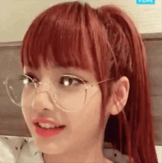 🥂 2646ff9f Lisa человек, очки, волосы, женщина, улыбка telegram sticker