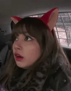 🥂 e76bbadb женщина, кошачьи уши, портрет, селфи, девушка, в помещении telegram sticker