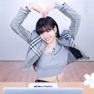 🐁 67155b6d Lisa Lisa, K-pop, 心, 微笑, 偶像, 名人 telegram sticker