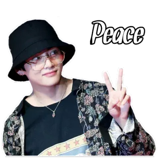 🐫 92c61744 Peace paix, kpop, chanteur, personne, divertissement telegram sticker
