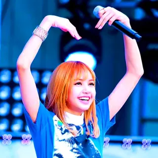 ❤ 5e609f22 Lisa K-pop, singer, woman, Lisa, microphone, music, performing telegram sticker