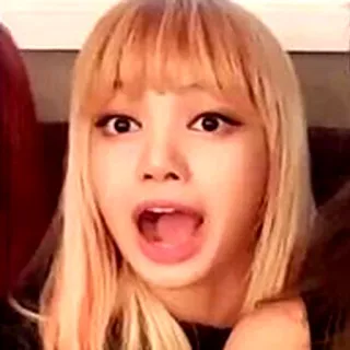 😮 6e29bba8 Lisa kpop, singer, celebrity, woman, blond, open mouth telegram sticker