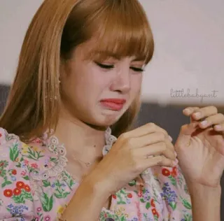 😭 7d721171 Lisa littlebabyart kpop, lisa, 哭泣, 伤心, 情绪化 whatsapp sticker
