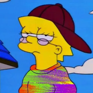 😇 3bbb2c0d Lisa Simpson The Simpsons lisa simpson, simpson, cartoni animati, cappellino, annoiata, occhiali telegram sticker