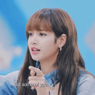 🌍 df84b6f7 Lisa But some of you... mujer, persona, hablando, chaqueta vaquera, morena, kpop, cantante telegram sticker