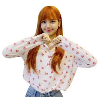 ✨ e2794f6e Lisa K팝, 가수, 리사, 블랙핑크, 음악, 하트, 손가락 하트 telegram sticker