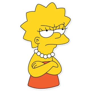😠 29948918 Lisa Simpson The Simpsons Lisa Simpson, Cartone animato, I Simpson, Arrabbiata, Delusa, Personaggio, Serie TV telegram sticker