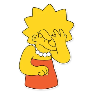😓 6441c86b Lisa Simpson The Simpsons cartone animato, Lisa Simpson, imbarazzata/o, facepalm, giallo, i Simpson telegram sticker