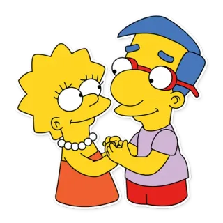 💑 b4dabeba Lisa Simpson The Simpsons Lisa Simpson, Milhouse Van Houten, Cartone animato, I Simpson, Coppia, Animazione telegram sticker