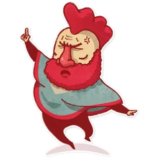 🐔 d401967e 卡通, 角色, 愤怒, 红色, 指着 telegram sticker