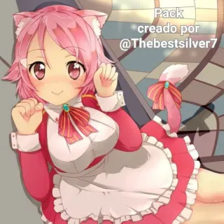 😸 7c58bf08 Pack creado por @Thebestsilver7 Anime, Chica gato, Maid, Kawaii, Dibujo animado, Arte digital whatsapp sticker