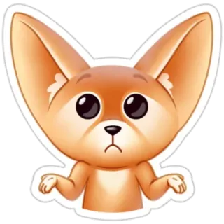 🤷‍♀️ 7c50c5f0 Fennek, Vos, Dier, Sticker, Leuk, Cartoon telegram sticker