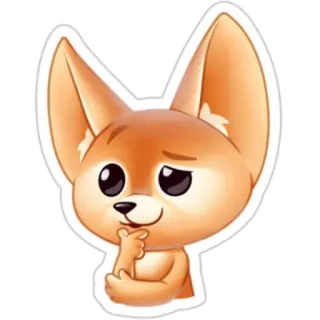 🤔 9fb9ac00 Fennek, Vos, Dier, Schattig, Sticker, Cartoon telegram sticker