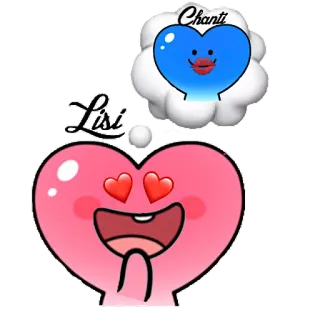 😍 2784dc13 Chanti, Lisi 心, 爱, 卡通, 可爱, 云 telegram sticker